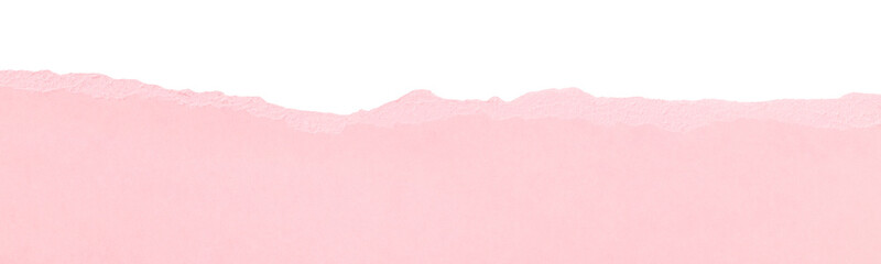 Edge of tear smooth clean light pink paper isolated for scrapbooking