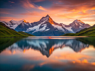 lake in the mountains. lake, mountain, landscape, water, mountains, nature, reflection, sky, snow, clouds, alps, morning, forest, scenic, mirror, glacier, sunset, new zealand, canada, travel, summer, 