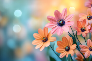Fototapeta premium The Ethereal Beauty of Spring Blossoms in Twilight Glow