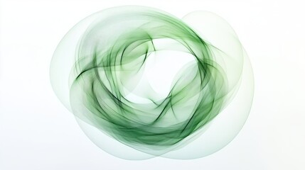 Abstract Green Swirling Circular Pattern Digital Art