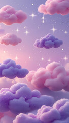 sky, clouds, night, stars, heart, love, nature, summer, valentine's, design, purple, blue, light, reflection, pattern, romantic, cloud pattern, sky full of stars, summer design, love design, beautiful