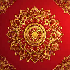 a golden pattern with intricate designs on the background,