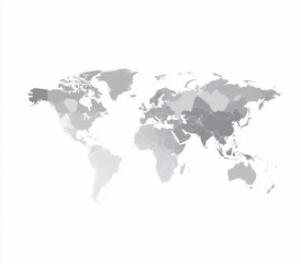 Obraz premium a gray vector world map with the focus on australia and china,