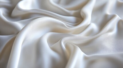 Cream Colored Silk Fabric Draped with Soft Light and Subtle Texture