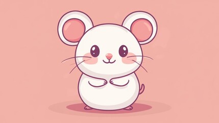 A Friendly Cartoon Mouse Smiling With Pink Background