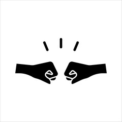 fist bump Icon Symbol isolated white background. vector illustration. color editable.