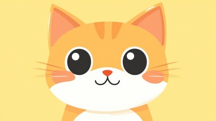 Obraz premium A friendly cartoon orange cat with a happy face