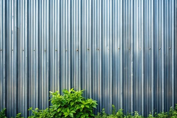 Obraz premium Gray Galvanized Metal Sheet Fence Background - Minimalist Construction Texture