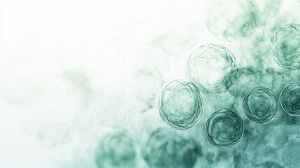 Microscopic View of Green Cells Abstract Medical Background