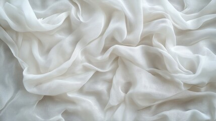 Fototapeta premium White Draped Lace Fabric Texture Background