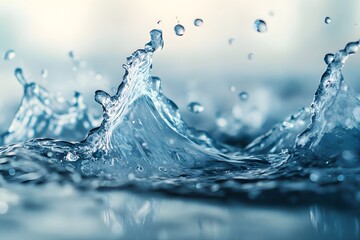 Elegant water splash image illustration, giving a fresh and cool visual effect