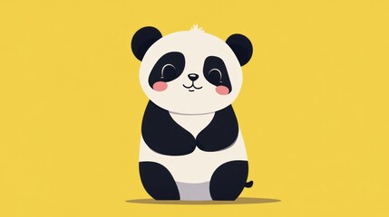 Fototapeta premium A Smiling Cute Panda Bear With Black and White Fur