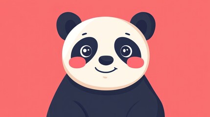 Fototapeta premium Adorable cartoon panda with a friendly and cheerful expression appears