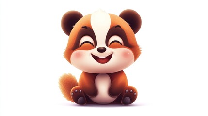 Naklejka premium A cute cartoon animal with a happy smile on its face
