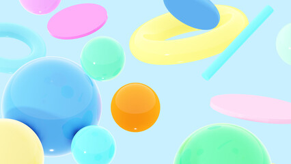Abstract 3D Background – Random Shapes & Objects for Creative Design, Texture & Patterns