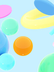 Abstract 3D Background – Random Shapes & Objects for Creative Design, Texture & Patterns
