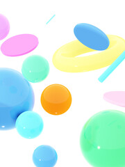Abstract 3D Background – Random Shapes & Objects for Creative Design, Texture & Patterns