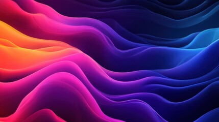 Obraz premium Vibrant Abstract Waves in a Mesmerizing Blend of Colors Reflecting Digital Artistry