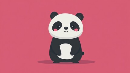 Fototapeta premium A Cute Cartoon Illustration Depicting A Friendly Panda Bear