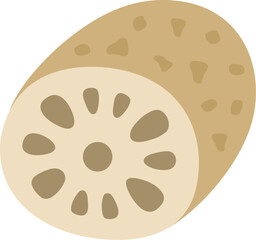 レンコンのアイコンのイラスト