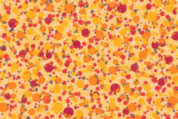 Abstract Pattern with Circles in Orange, Red, and Yellow Tones