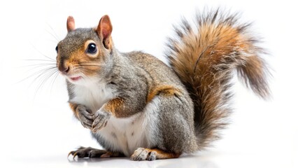 Obraz premium Eastern Gray Squirrel on White Background