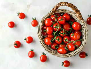 cherry tomatoes in a basket