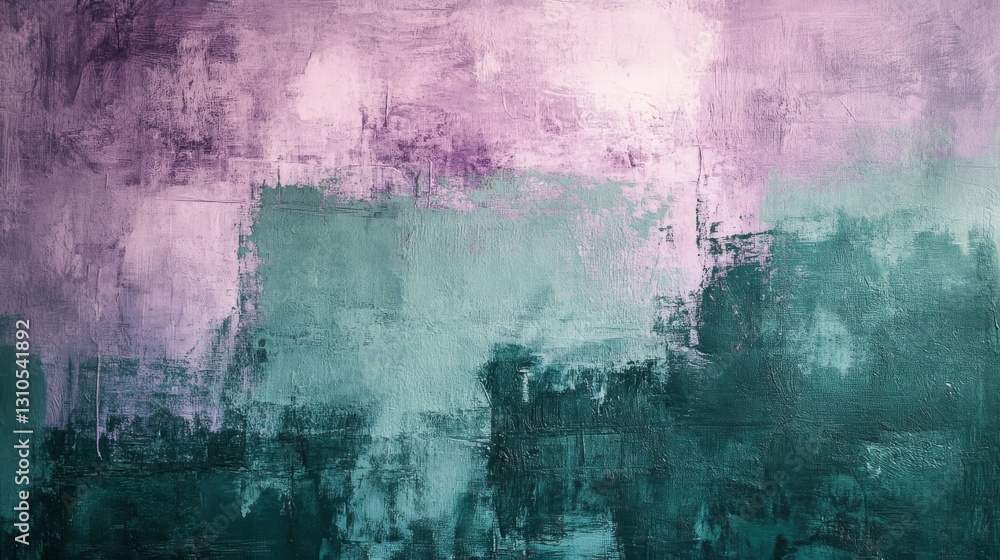 Poster an abstract painting features textured layers of multiple colors