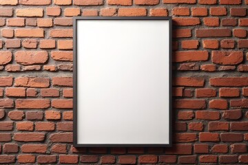Blank Picture Frame on Brick Wall Mockup for Design Inspiration