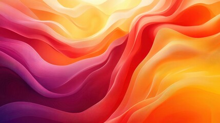 Obraz premium Abstract Waves of Colorful Flowing Patterns in Warm Tones of Yellow, Orange, and Red