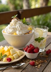 Exotic Fruit Sculptures and Rainbow Cocktail in Enchanted Summer Garden &ndash; Ultra HD