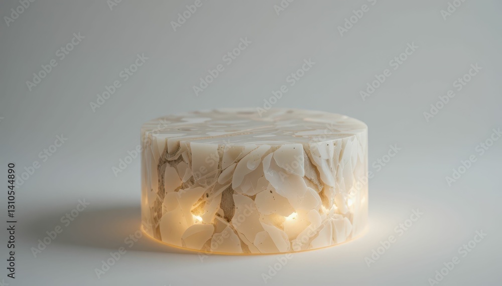 Poster elegant round lamp with unique decorative stone design display