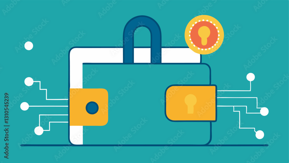 Poster lock and digital wallet a digital wallet with a padlock symbol over it indicating the governments ef