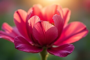 Fototapeta premium Close-up of a Vibrant Pink Flower in Sunlight
