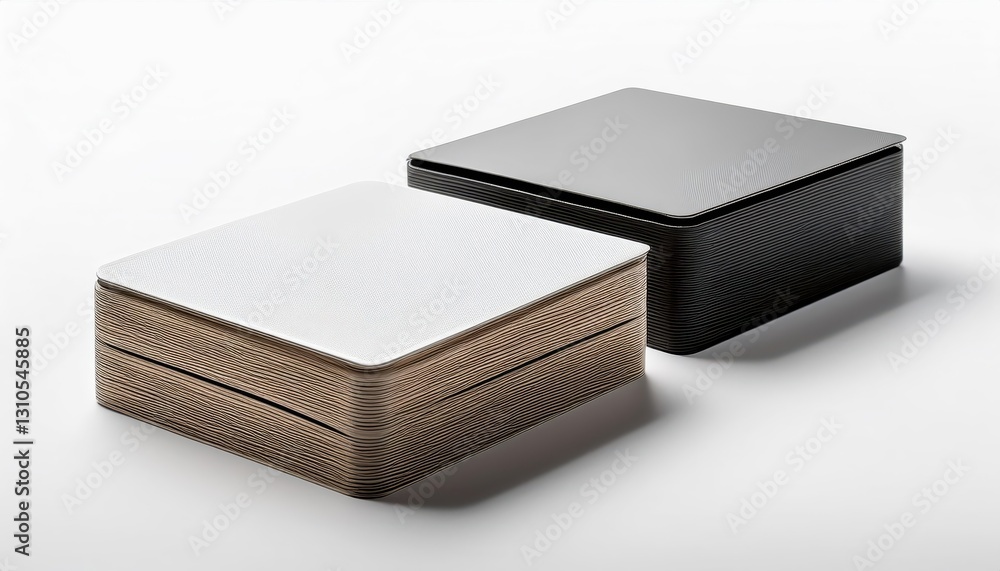 Poster sleek 3d rendered empty card box mockup against a white background, showcasing bold minimalist desig