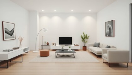 Modern and Stylish Living Room with Elegant Furniture and Decor