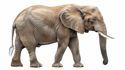 Fototapeta premium Elephant: The largest land mammal with thick gray skin, known for its problem-solving abilities, emotional intelligence, and rich social life within herds. 
