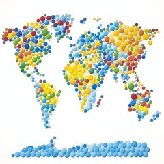 Fototapeta premium Colorful world map of dots