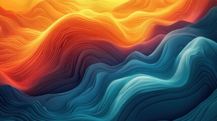 Obraz premium Abstract Waves of Color: A Stunning Representation of Flowing Textures in Warm and Cool Tones