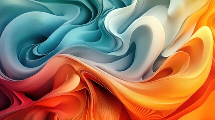 Obraz premium Vibrant Abstract Waves of Color Illustrating Flowing Energy and Movement in Art Form