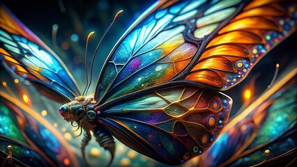 Intricate Butterfly Wing Texture: Long Exposure Macro Photography Backdrop