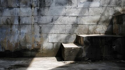 Fototapeta premium Cinder Block: A durable construction material made from concrete, typically gray, used for building walls, foundations, and other structural elements. 