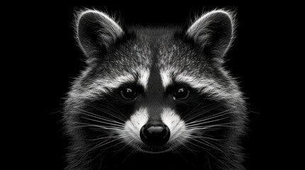 Obraz premium Raccoon: A small, nocturnal mammal with a gray coat and a signature black fur mask around its eyes, famous for its inquisitive and mischievous behavior. 