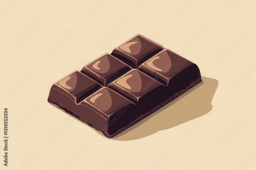 Aufkleber clean design of a flat chocolate bar showcasing rich brown tones and smooth surface