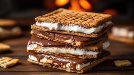A stack of ice cream sandwiches with crisp cookies and creamy filling perfect for a cool treat in warm weather