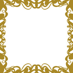 golden artistic vintage batik style pattern border frame