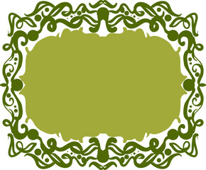 green vintage pattern border frame with background