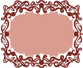 red vintage pattern border with pink background