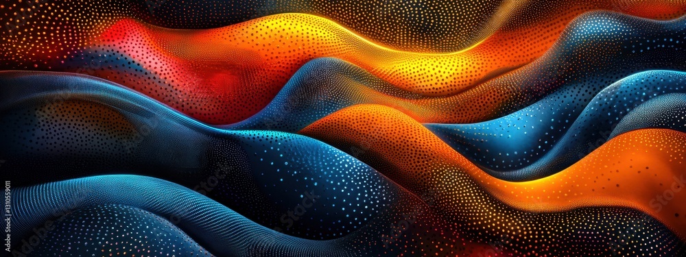 Aufkleber vibrant abstract waves: a stunning display of colorful fluid patterns and textures