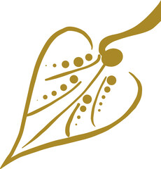 artistic leaf with curves and dots element